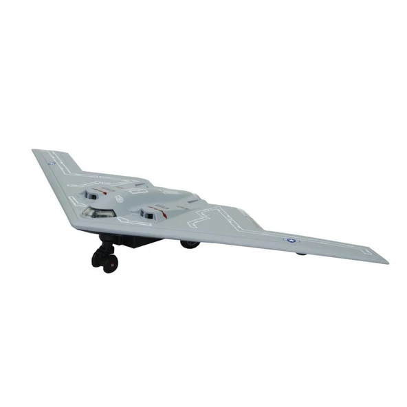 HW777-20 - Çek Bırak Metal Uçak Sesli Işıklı - Gri ürün görseli 1