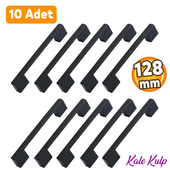 Kale Kulp 128 mm Siyah Metal Mobilya Mutfak Çekmece Dolap Dolabı Kapak Kulbu Kulpu Kulpları (10 Adet) ürün görseli 1