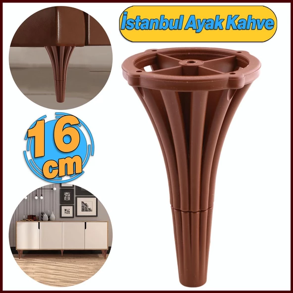 İstanbul 16 cm Kahverengi Mobilya Konsol Kanepe Koltuk Tv Ünitesi Baza Ayağı Orta Sehpası Ayakları ürün görseli 1