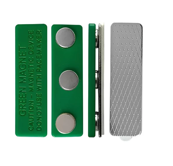 10 Adet İsimlik Mıknatısı - Yakalık Mıknatısı 45×13 mm (3 Neodyum Mıknatıslı) ürün görseli 1