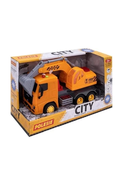 Polesie 96265 / CİTY-2 SÜRTMELİ EKSKAVATÖR (IŞIKLI VE SESLİ) (TURUNCU KABİN) (KUTUDA) ürün görseli 1