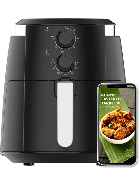 Kumtel Fastfryer XL HAF-01 Airfryer 5.5 lt Siyah Yağsız Fritöz ürün görseli 1