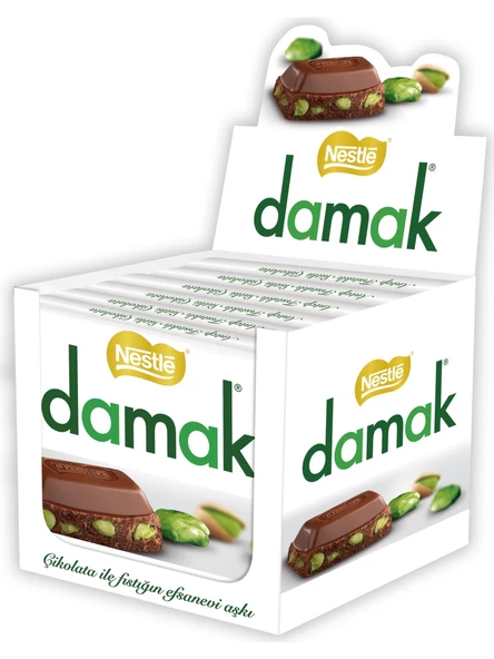 Nestle Damak Antep Fıstıklı Sütlü Kare Çikolata 6'lı Paket (6x60g) ürün görseli 1