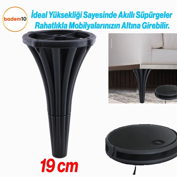 İstanbul 19 cm Siyah Mobilya Konsol Orta Sehpası Kanepe Koltuk Tv Ünitesi Baza Ayağı Ayak Ayakları ürün görseli 1