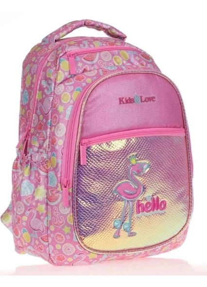 Kaukko Kids&Love Flamingo Desenli Aynalı-Simli Sırt Çantası ürün görseli 1