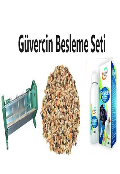 Güvercin Besleme Set-1"25 cm Güvercin Yemlik + 5 kg Güvercin Yemi + Power Brood 100ml ürün görseli 1