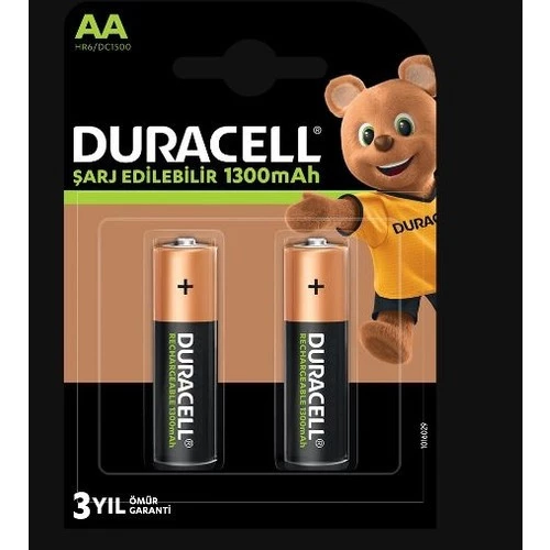 Duracell Şarj Edilebilir Basic Aa Kalem Pil 2 Adet 1300 Mah Pil ürün görseli 1