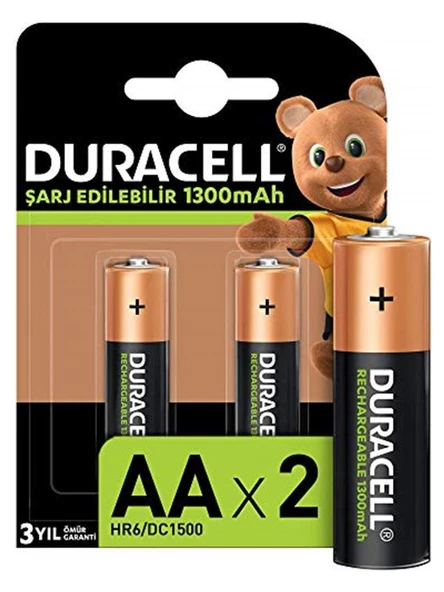 Duracell Şarj Edilebilir Aa 1300MAH Piller 2 Adet Paket ürün görseli 1