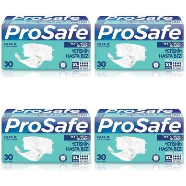 Prosafe Belbantlı Ekstra Büyük Boy (XL) Hasta Bezi 30'lu 4 Paket ürün görseli 1