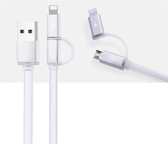 Fashion Fast Charg Data led ışıklı USB Şarj Kablosu (Hızlı şarj) Gri iphone 5/5s/5c/6/6s/7, ipad mini, ipad 3/4 ve Samsung Galaxy Serileri ürün görseli 1