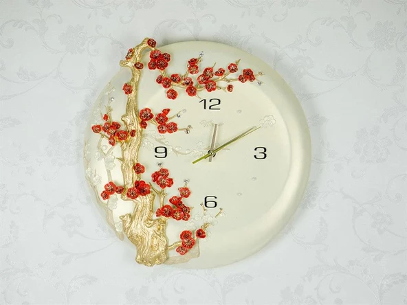 Regal 1009 R Ultıma Kabartma Çiçek Desenli 40Cm dekoratif duvar saati ürün görseli 1