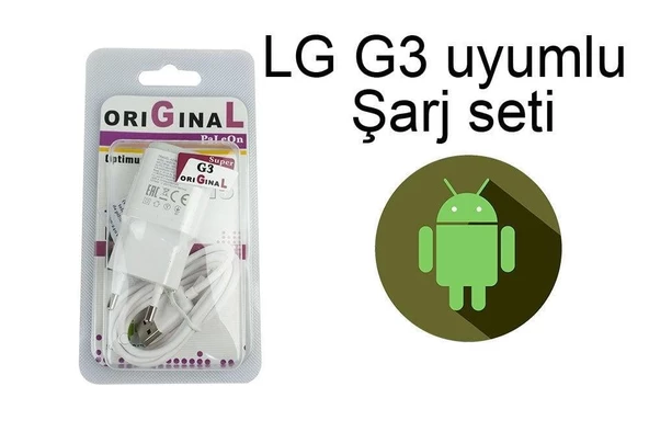 LG G3 Uyumlu Data USB Şarj Kablosu ve Adaptörü ürün görseli 1