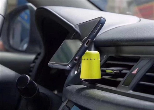 Renkli Mini araç telefon tutucu Sarı ürün görseli 1