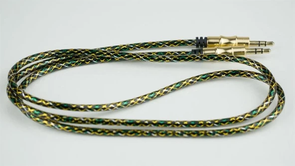 jack Aux 100cm 3,5mm Kablo Metal Örgü Renkli ürün görseli 1