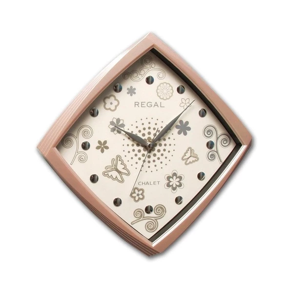 Regal 0434 PI Basamaklı Köşeli Çiçekli Kadran Duvar Saati ürün görseli 1