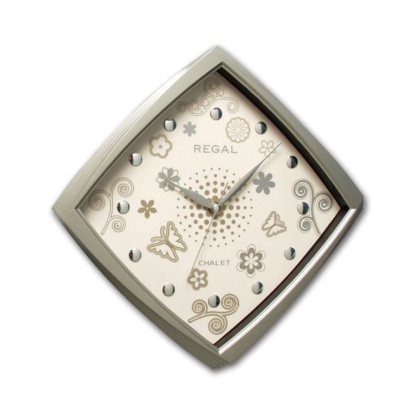 Regal 0434 GI Basamaklı Köşeli Çiçekli Kadran Duvar Saatı ürün görseli 1