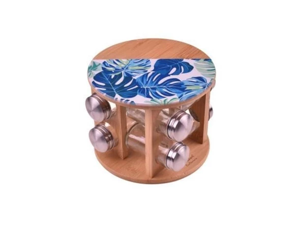 Bambum BB1063 Botanica Fonti-8'li cam baharat takımı Dönen Baharatlık ürün görseli 1