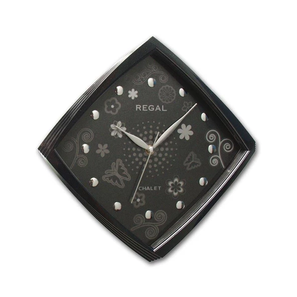 Regal 0434 BB Basamaklı Köşeli Çiçekli Kadran Duvar Saatı ürün görseli 1