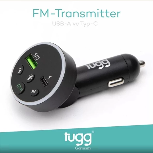 TUGG GERMANY 104960 FM TRANSMİTTER ARAÇ ŞARJ BAŞLIK KOS-4 ürün görseli 1