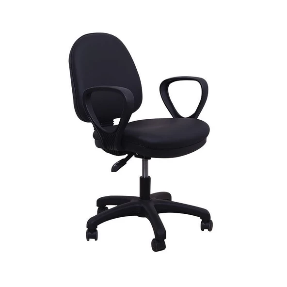 Worky Siyah Deri Ofis Çalışma Koltuğu ürün görseli 1