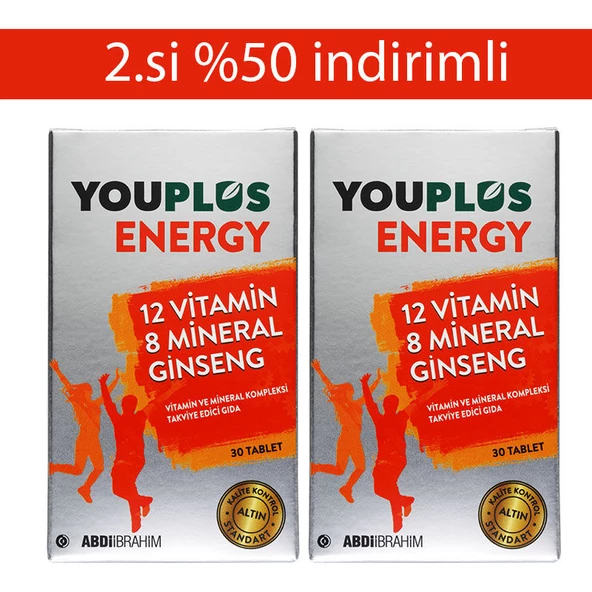 Youplus Energy Vitamin Ve Mineral Kompleksi 2 X 30 Tablet - 2.%50 İndirimli ürün görseli 1