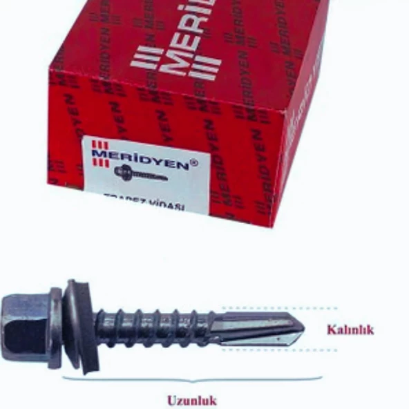 Meridyen Trapez Çatı Vidası 5.5X65 200 Lü Paket ürün görseli 1