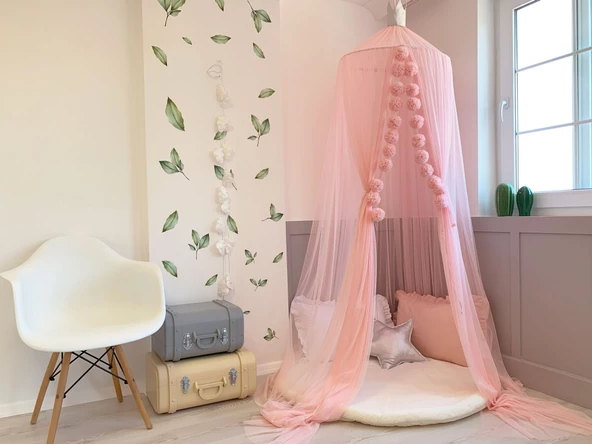 Pamuka Tül Cibinlik Basic Pink - Resim 3