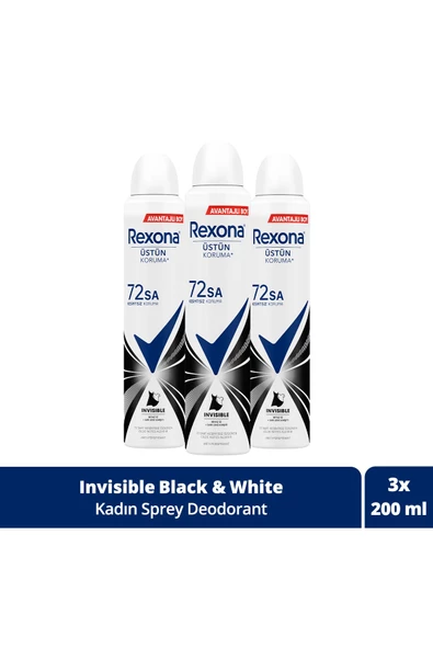 Rexona Kadın Sprey Deodorant Invisible Beyaz Iz Sarı Leke Karşıtı 72 Saat Kesintisiz Üstün Koruma 20 ürün görseli 1