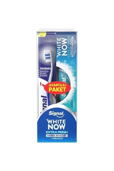 Signal White Now Extra Fresh Diş Macunu + Diş Fırçası (1 Adet) ürün görseli 1