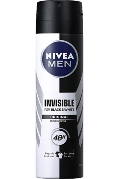 NIVEA Men Invisible Black & White Original 150 Ml ürün görseli 1