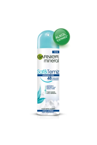 Garnier Mineral Saf&Temiz Sprey Deodorant 150 ml ürün görseli 1