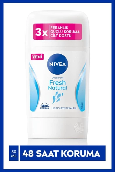 NIVEA Kadın Stick Deodorant Fresh Natural 50ml, 48 Saat Deodorant Koruması, Ter Kokusu Karşıtı ürün görseli 1