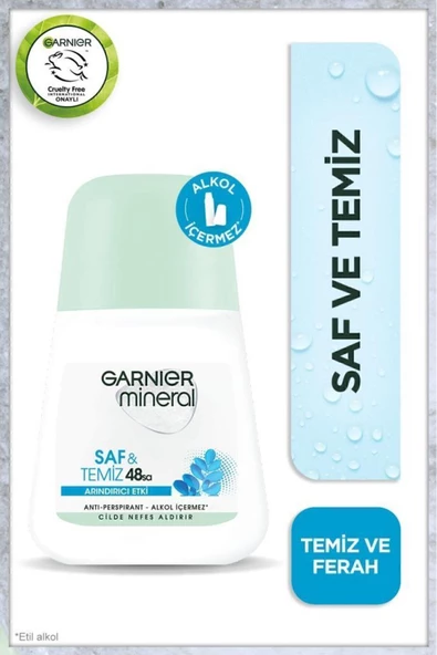 Garnier Mineral Saf Ve Temiz Kadın Roll-on Deodorant 3600542035149 ürün görseli 1