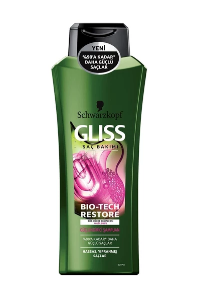 Schwarzkopf Gliss Gliss Bio-Tech Restore Güçlendirici Şampuan 360 ml ürün görseli 1