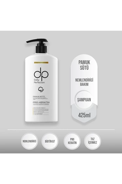 dp Daily Perfection Şampuan 425 ml Pamuk Sütü ve Buğday Proteini ürün görseli 1