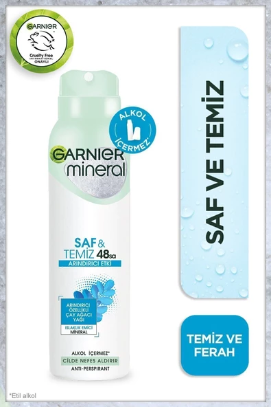 Garnier Mineral Saf ve Temiz Kadın Sprey Deodorant 3600542035132 ürün görseli 1