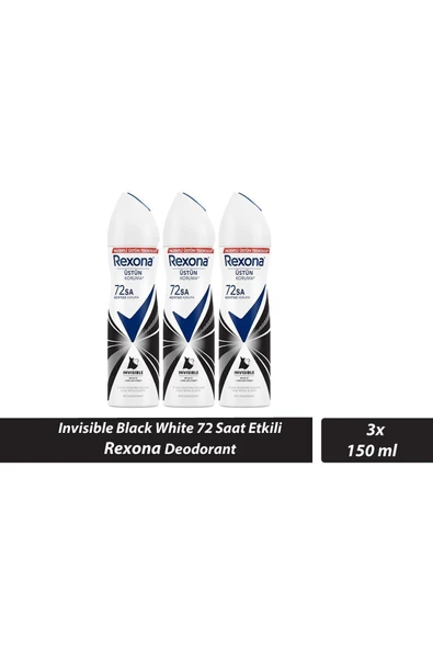Rexona Invisible Black White Deodorant (72 Saat Etkili) 150 Ml ürün görseli 1