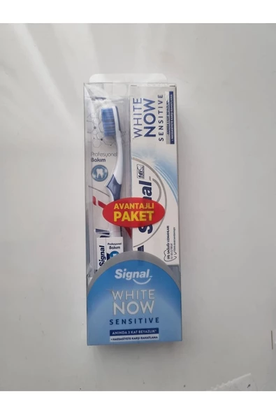 Signal White Now Sensitive Diş Macunu + Profesyonel Bakım Diş Fırçası Avantajlı Paket ürün görseli 1