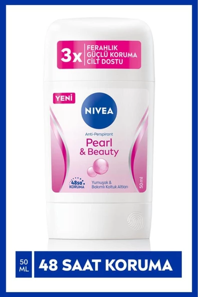 NIVEA Kadın Stick Deodorant Pearl&Beauty 50ml, Ter Kokusuna Karşı 48 Saat Koruma,Pürüzsüz Koltuk Altı ürün görseli 1