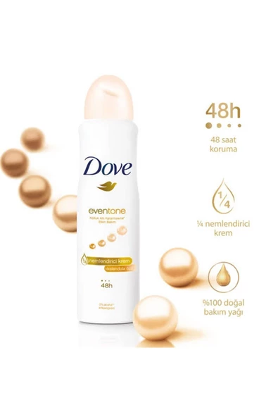 Dove Eventone Kadın Sprey Deodorant Kalendula Özü Koltuk Altı Kararmasına Etkin Bakım 150 ml ürün görseli 1