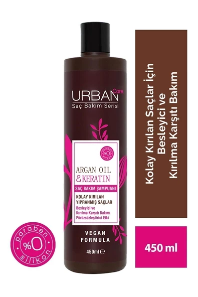 Urban Care Argan Yağı Kolay Kırılan Yıpranmış Saçlara Özel Saç Bakım Şampuanı-Vegan-450 Ml ürün görseli 1