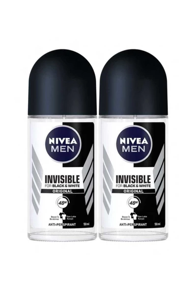 NIVEA Invısıble Black&whıte Power Roll On Deodorant 50 ml Erkek 2'li ürün görseli 1