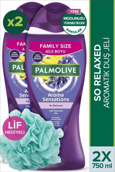 Palmolive Aroma Sensations So Relaxed Aromatik Banyo Ve Duş Jeli 750 ml X2 Adet + Duş Lifi Hediye ürün görseli 1