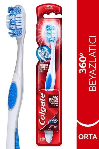 Colgate 360 Visible White Beyazlatıcı Diş Fırçası Orta ürün görseli 1