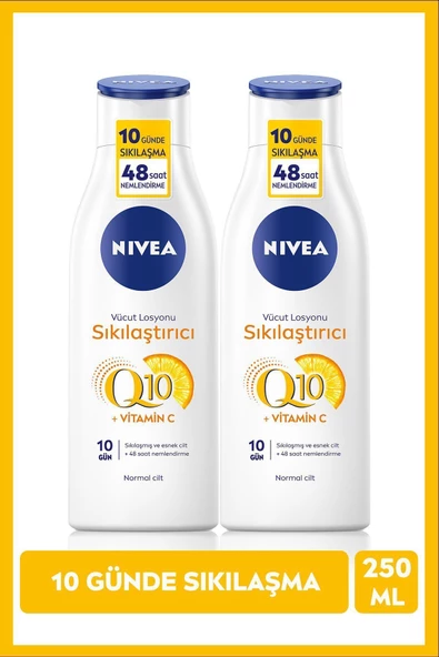 NIVEA Q10 Sıkılaştırıcı Vücut Losyonu ,10Günde Sıkı Cilt, C Vitamini, Vücut Nemlendirici, 250ml X2Adet ürün görseli 1