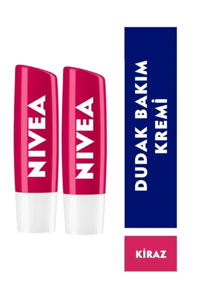 NIVEA Kiraz Dudak Bakım Kremi 4,8g X 2 Avantajlı Paket ürün görseli 1