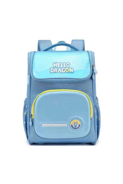 Hello Dragon Okul Çantası Omurga Koruyucu Açık Mavi ürün görseli 1