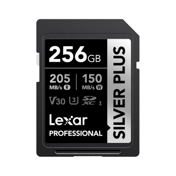 Lexar 256GB Silver Plus SD UhsI V30 U3 205MB/S Hafıza Kartı ürün görseli 1