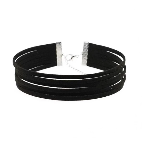Siyah Renk Kadın Süet Choker - Resim 2