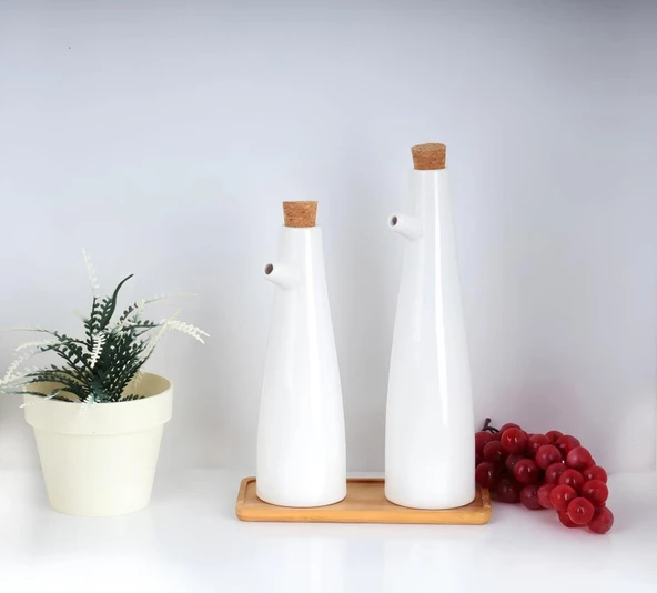 Arow Pure Bambu Tabaklı 2 Li Porselen Yağlık 240 Ml + 300 Ml TR-3098 ürün görseli 1